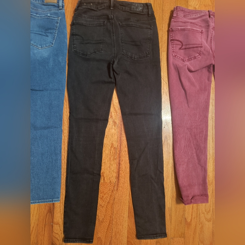 3 Pairs Of American Eagle Skinny/Cropped Skinny Jeans, Women's Size 2 Regular - Picture 12 of 16